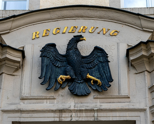 Vergolden Schrift Historisches Gebäude