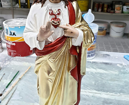 Restaurierung Jesus mit Vergoldung